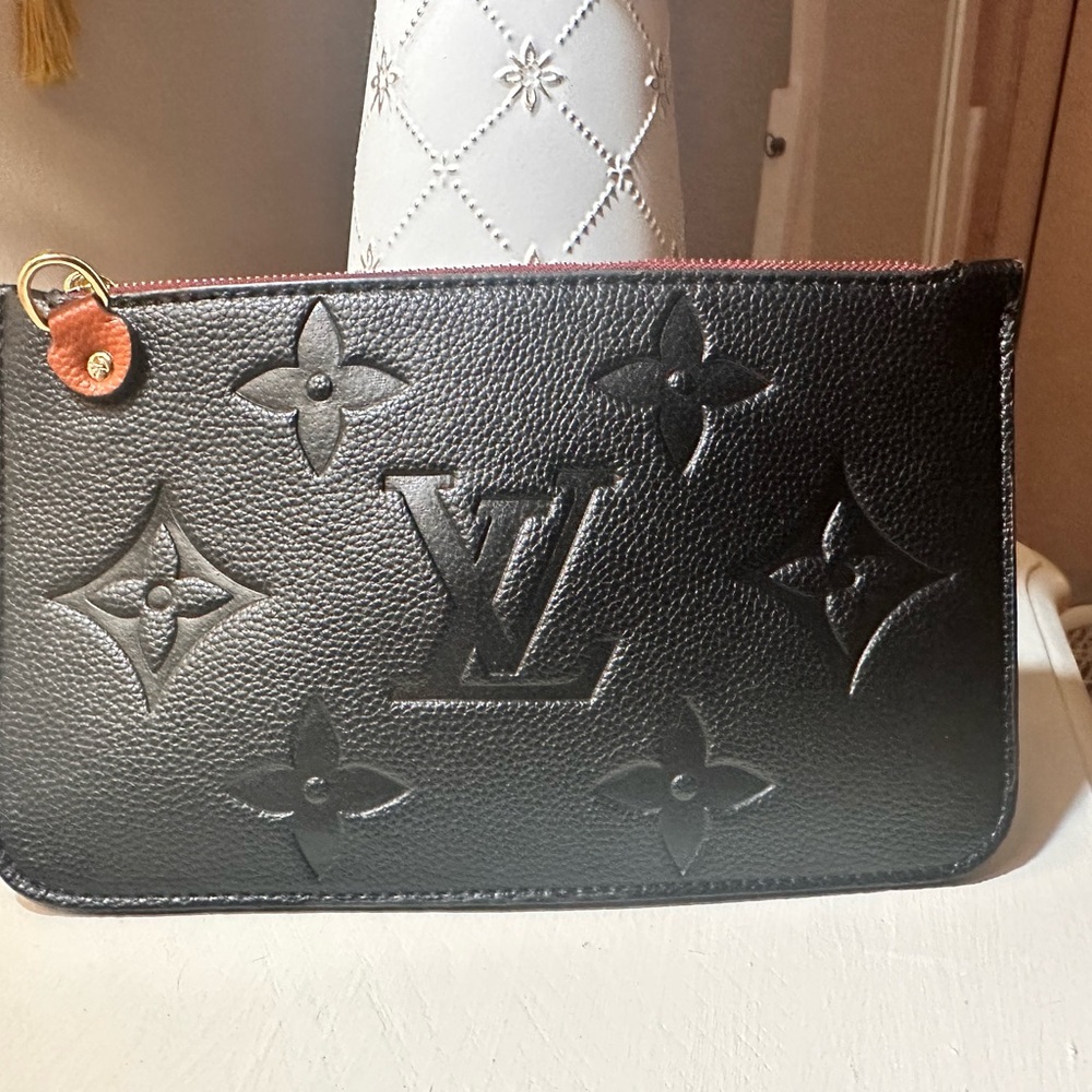 Black faux leather pouch